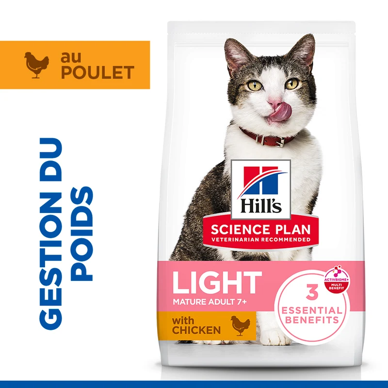 Hill's Science Plan Light Mature Adult 7+ au poulet - croquettes chat