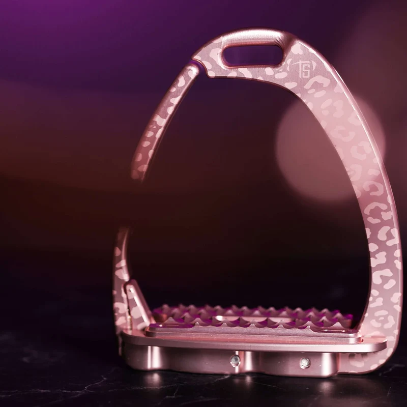 Tech Stirrups Étriers Venice Sloped EVO Leopard Rosegold