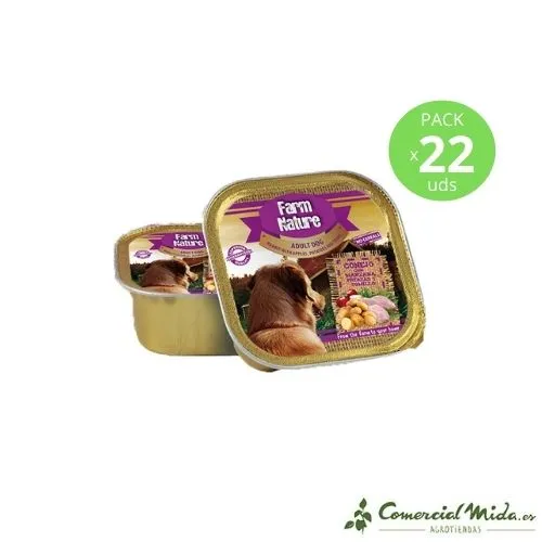 FARM NATURE Lapin avec Pomme de Terre, Pomme et Thym Chien