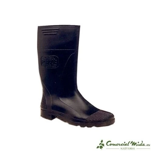 Botte noire P'AGUA imperméable mi-mollet