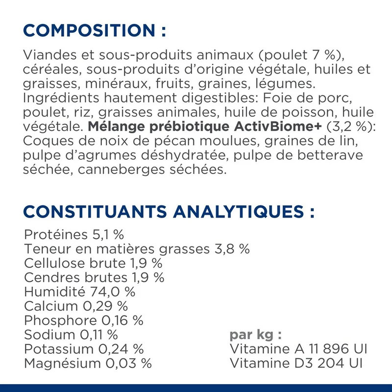 Hill's Prescription Diet Gastrointestinal Biome en terrine au poulet - pâtée chien