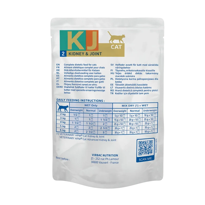 Virbac Veterinary HPM Diététique Early Kidney Joint sachet repas - pâtée chat