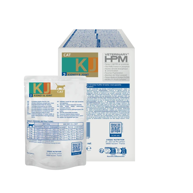 Virbac Veterinary HPM Diététique Early Kidney Joint sachet repas - pâtée chat
