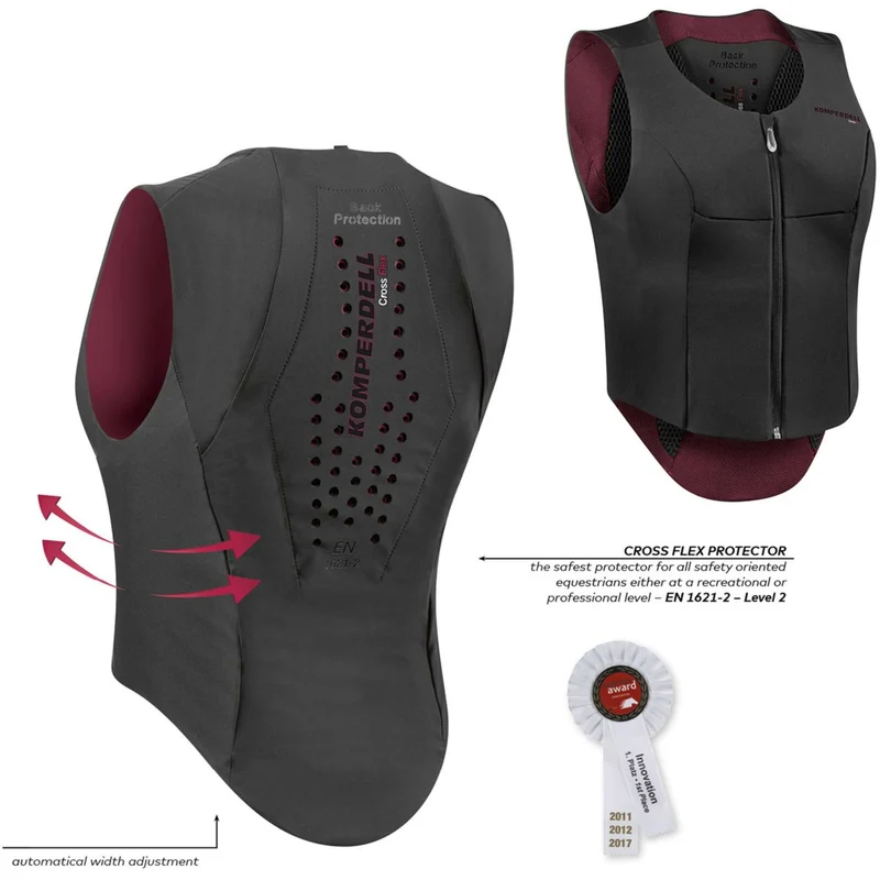 Komperdell Gilet de Protection Flexfit Mince Noir/Bordeaux