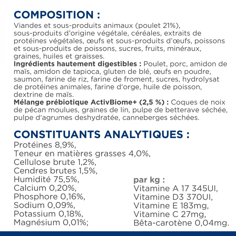 Hill's Prescription Diet Gastrointestinal Biome en sachet au poulet - pâtée chat