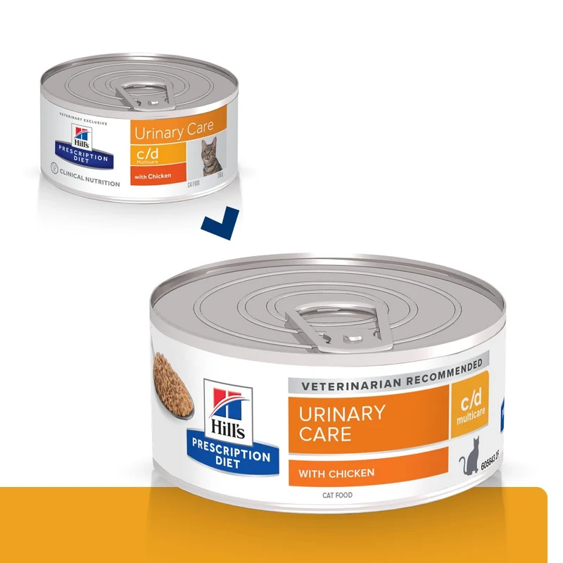 Hill's Prescription Diet c/d Urinary Care Multicare en boîtes au poulet - pâtée chat