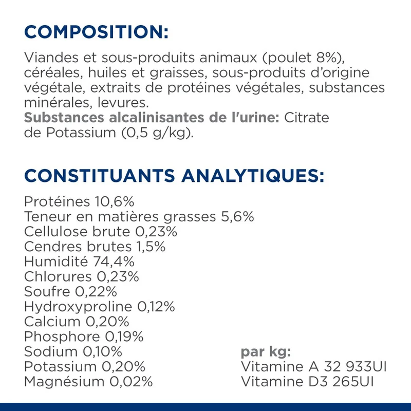 Hill's Prescription Diet c/d Urinary Care Multicare en boîtes au poulet - pâtée chat