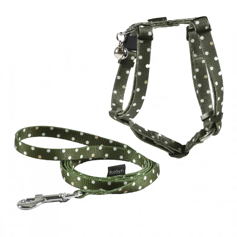 Parure harnais & laisse Pretty - Vert sauge