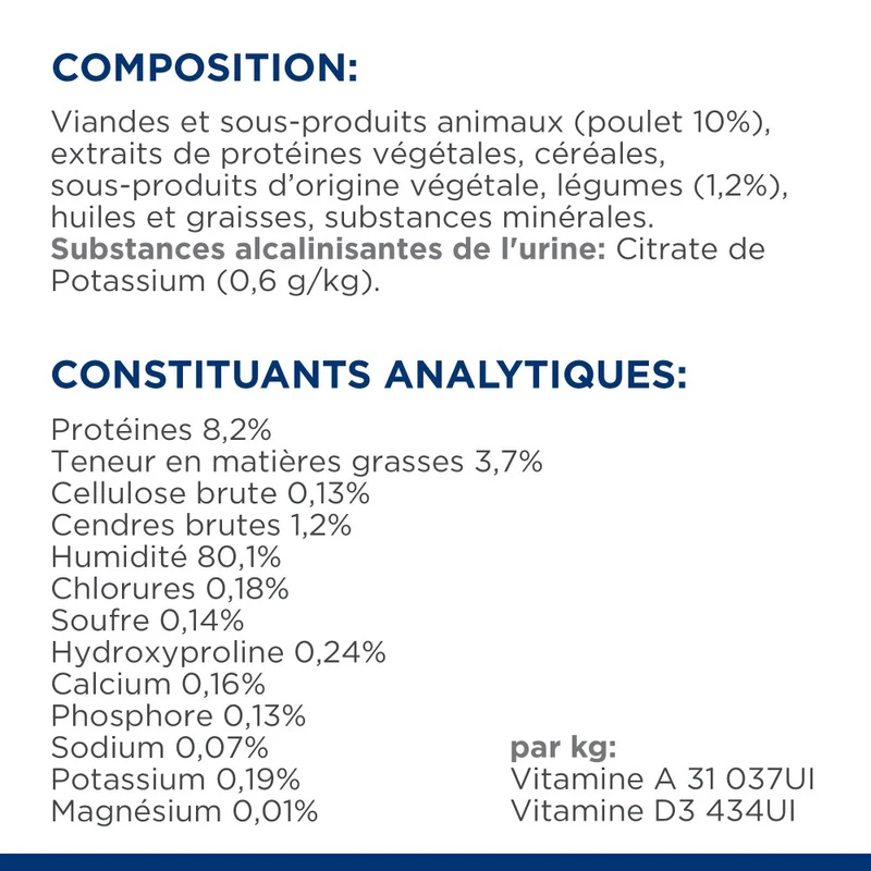Hill's Prescription Diet c/d Urinary Care Multicare en mijotés au poulet - pâtée chat