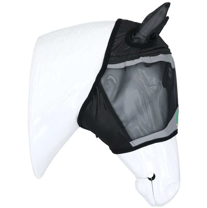 Agradi Horse Masque Anti-Mouches Fine Mesh avec Oreilles Noir