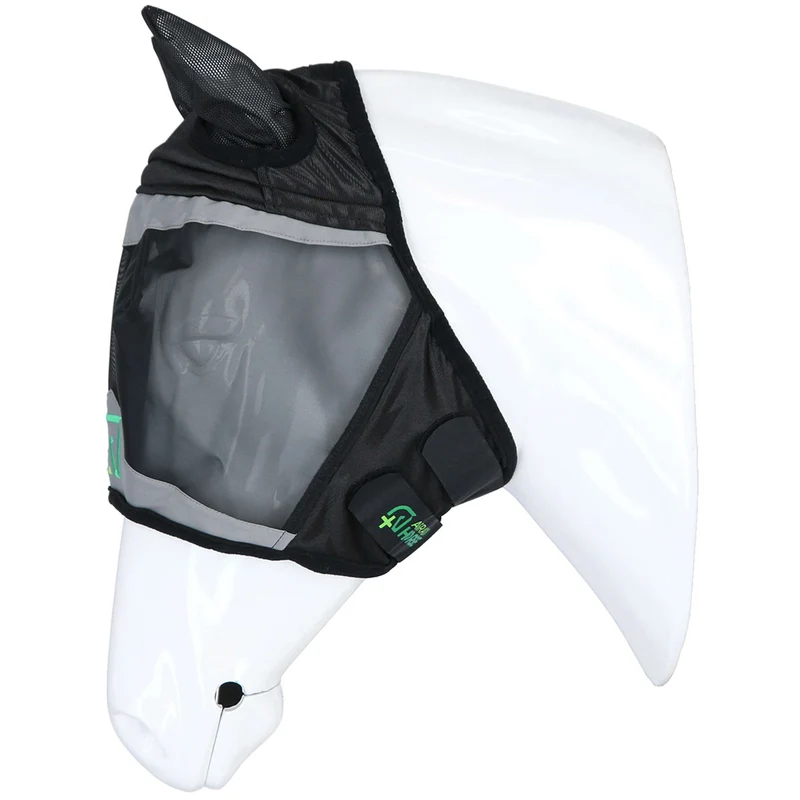 Agradi Horse Masque Anti-Mouches Fine Mesh avec Oreilles Noir