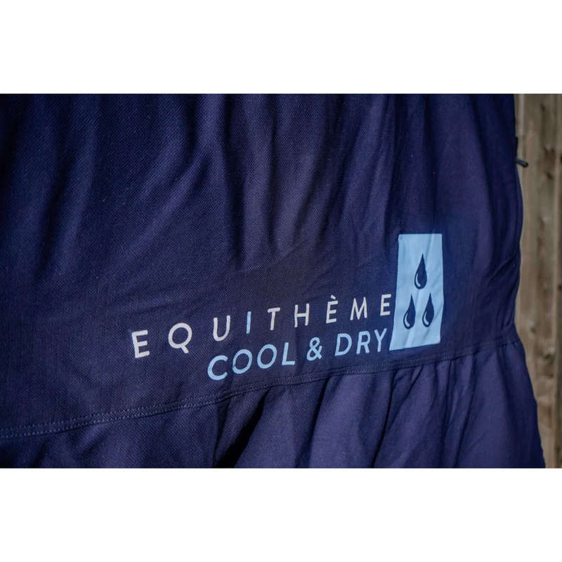 EQUITHÈME Couverture de Refroidissement Cool& Dry Fresh Marine Bleu