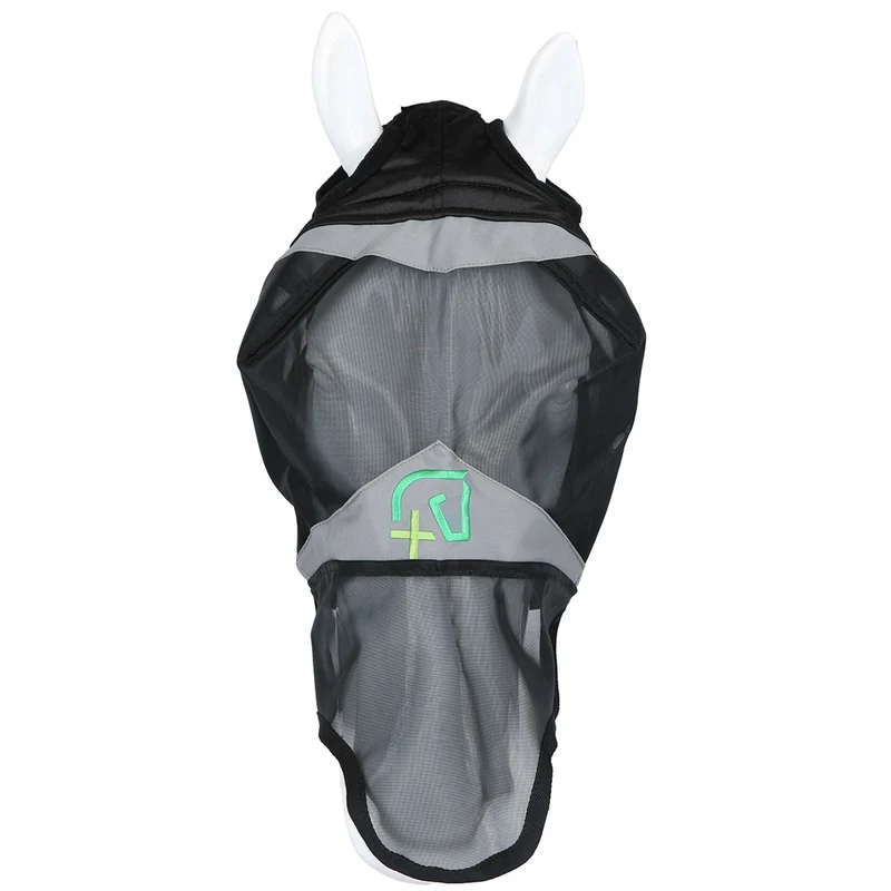 Agradi Horse Masque Anti-Mouches Fine Mesh avec Découpe D'oreille et le Nez Noir