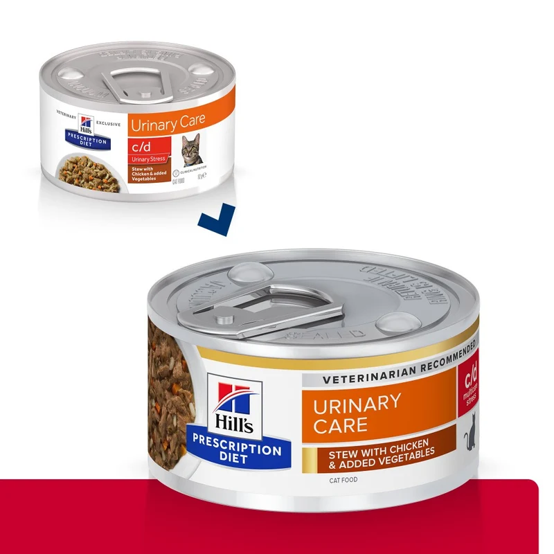 Hill's Prescription Diet c/d Urinary Care Multicare Stress en mijotés au poulet - pâtée chat