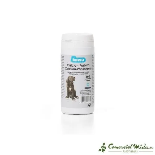 Complément Alimentaire CALIER Kawu Calcium Phosphore 100 Comp pour Chiens
