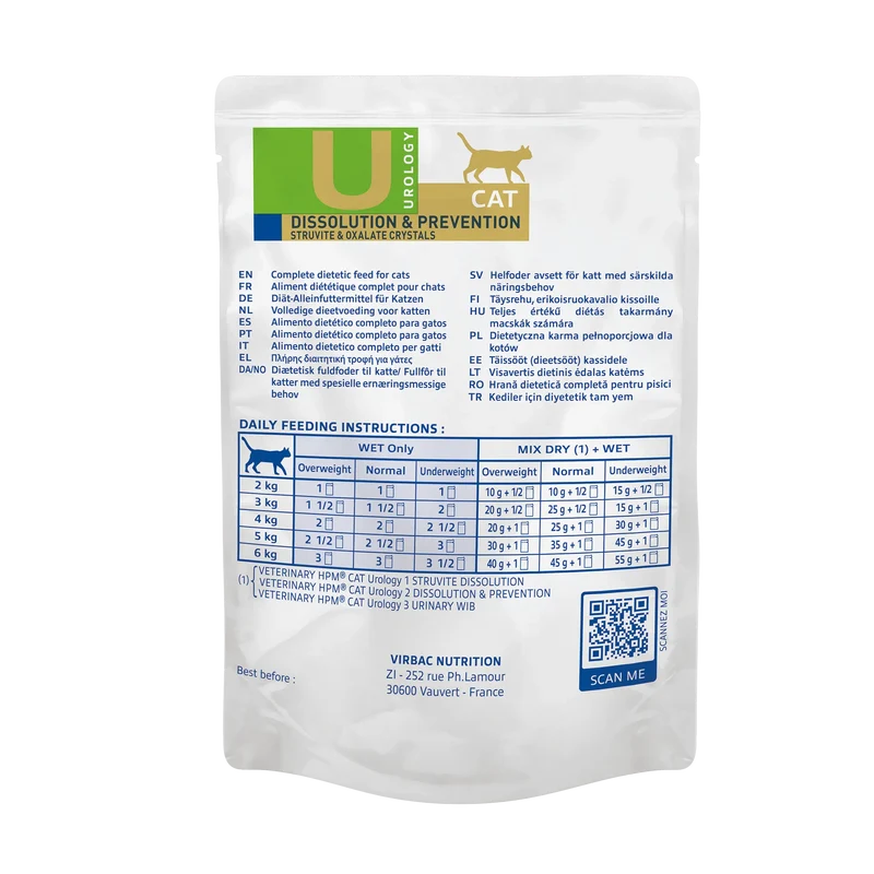 Virbac Veterinary HPM Diététique Urology Dissolution & Prévention sachets - pâtée chat