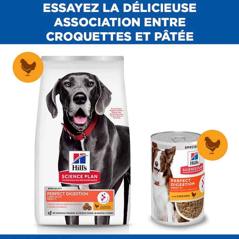 Hill's Science Plan Perfect Digestion Large Adult au poulet - croquettes chien