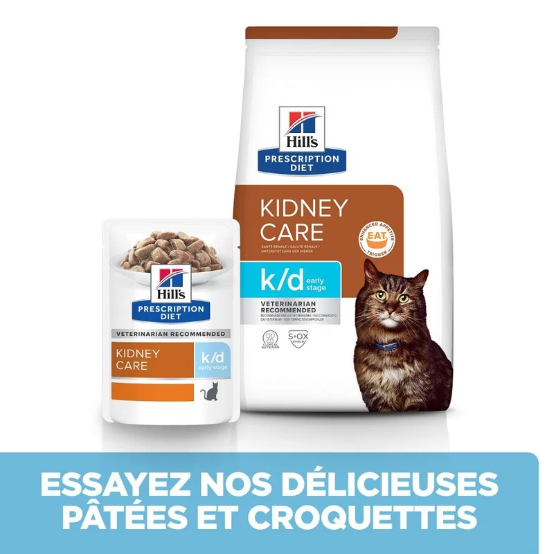 Hill's Prescription Diet k/d Kidney Care Early Stage en sachets au poulet - pâtée chat