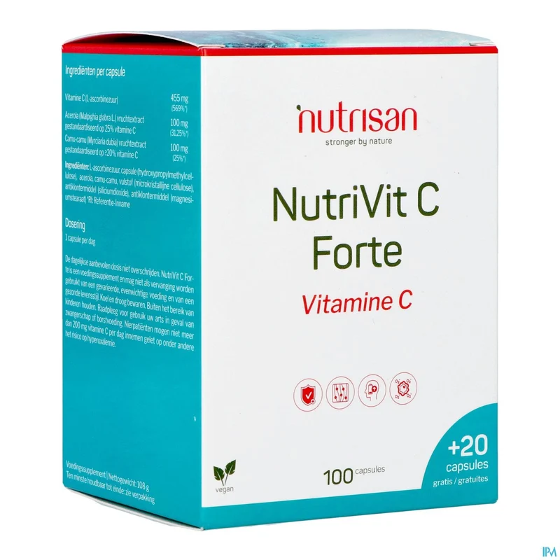 Nutrisan Nutrivit C Forte - Hoge Dosis Vitamine C 500mg voor Weerstand & Energie