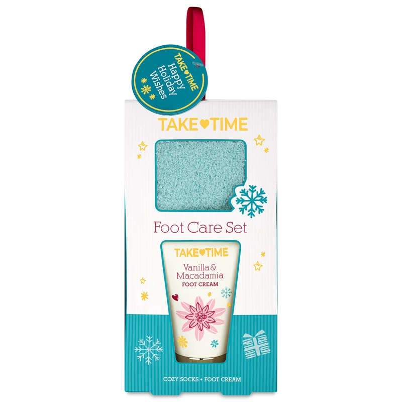 TAKE TIME XMAS Cadeauset voetverzorging | Voetcrème 70ml + sokken