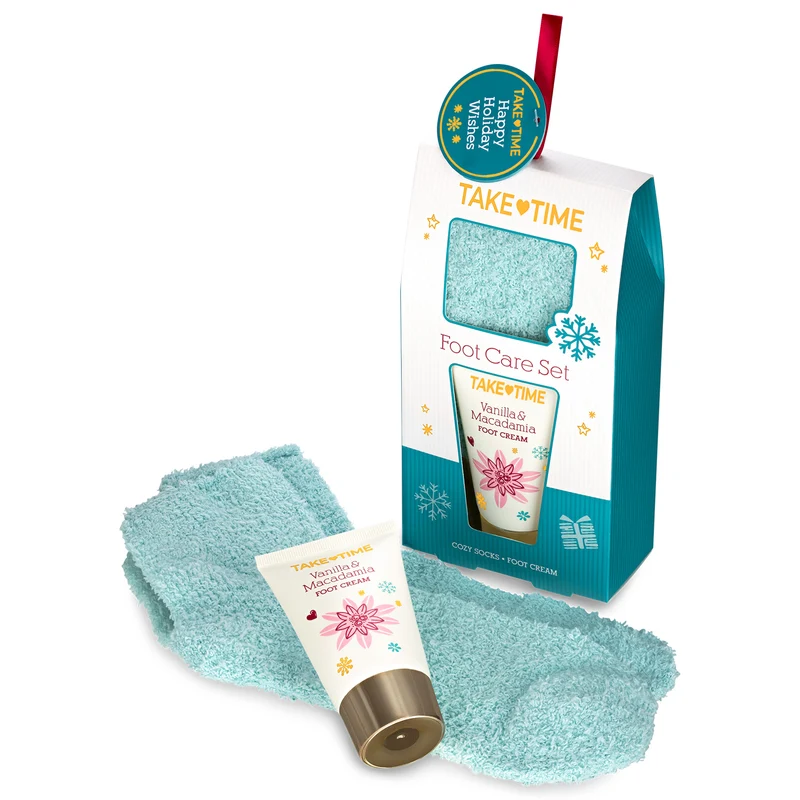 TAKE TIME XMAS Cadeauset voetverzorging | Voetcrème 70ml + sokken