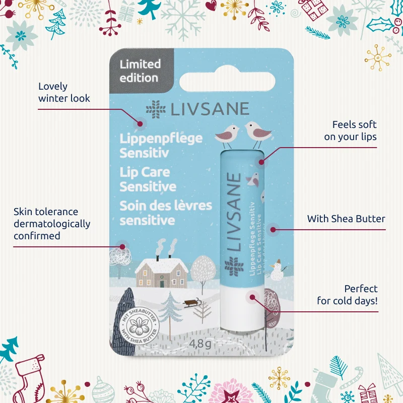 LIVSANE XMAS Gevoelige Lippenbalsem | 4,8g | Lippenverzorging