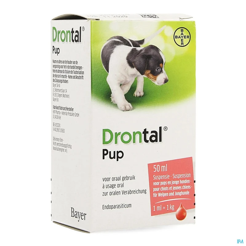 Drontal Pup Susp 50ml - Effectieve Ontwormingssuspensie voor Puppy's en Jonge Honden