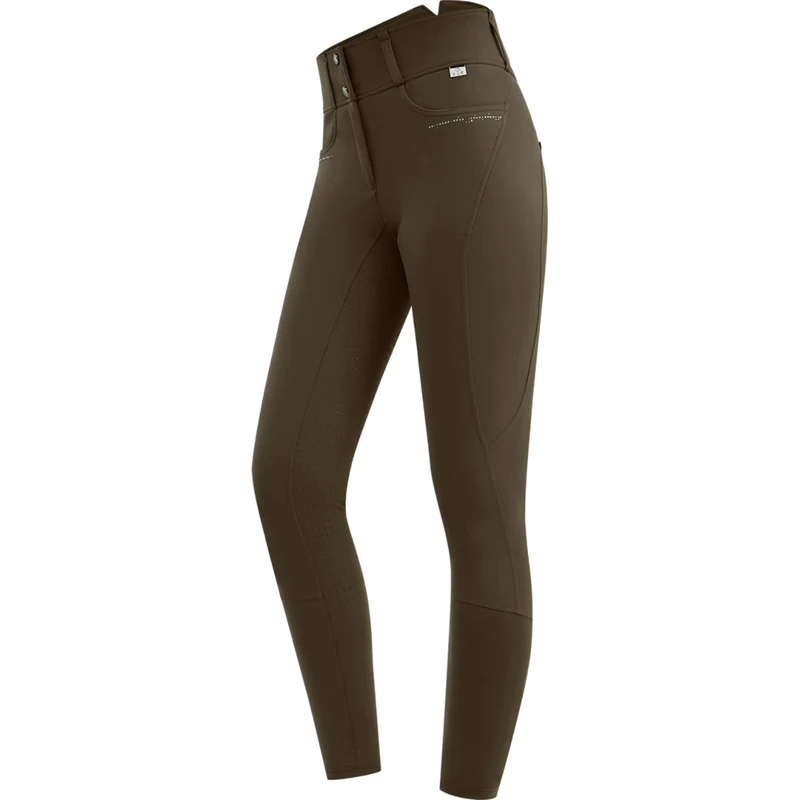 ELT Pantalon d'Équitation Mathilda Glam High Waist Vert/Marron