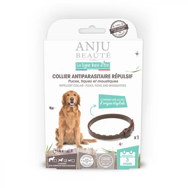 Collier antiparasitaire répulsif chien