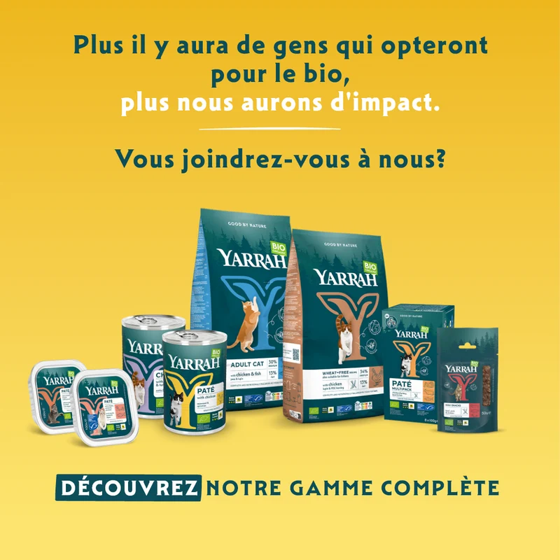 Yarrah bouchées bio sans céréales - pâtée chat
