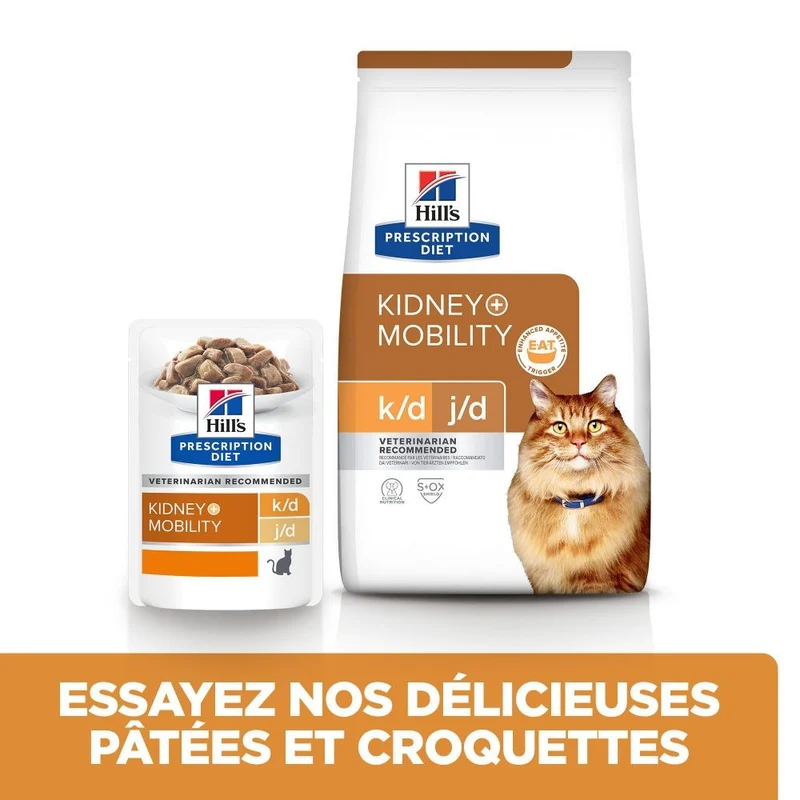 Hill's Prescription Diet k/d j/d Kidney + Mobility au poulet - croquettes chat