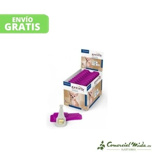 Pipettes VIRBAC EFFITIX XS pour Chiens de 1,5 à 4 kg - Fipronil et Perméthrine (4 ou 24 unités)