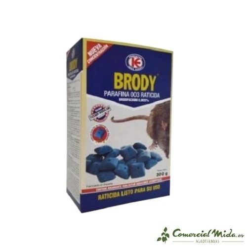 Rodenticide BRODY BLOCS D'OVULES DE PARAFFINE pour tuer les rats et les souris (Brodifacoum)