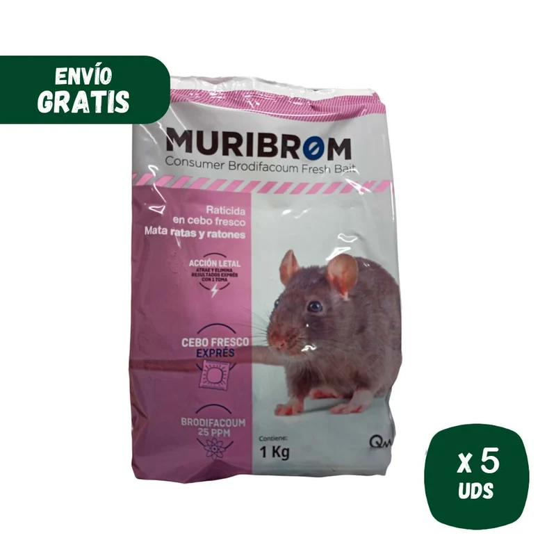 Raticide MURIBROM EXPRESS FRESH BAIT, tue rats et souris (Brodifacoum)