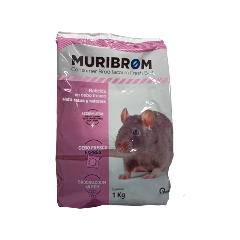 Raticide MURIBROM EXPRESS FRESH BAIT, tue rats et souris (Brodifacoum)