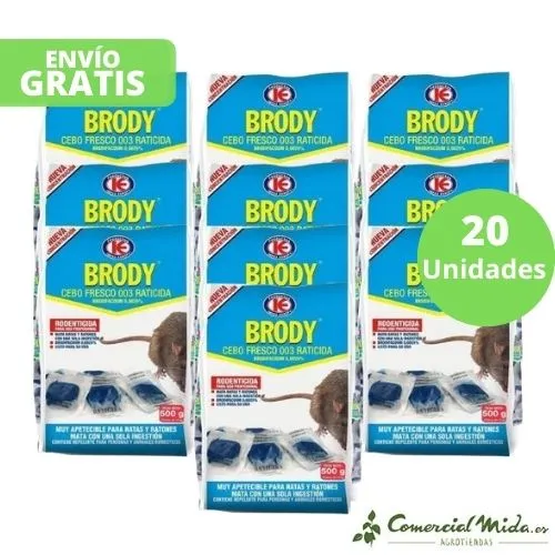 Rodenticide BRODY FRESH BAIT pour tuer les rats et les souris (Brodifacoum)