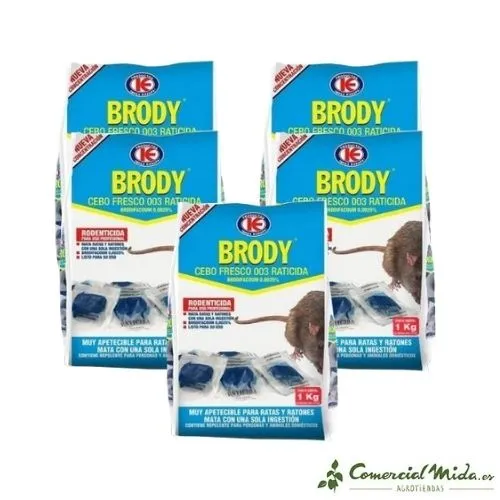 Rodenticide BRODY FRESH BAIT pour tuer les rats et les souris (Brodifacoum)