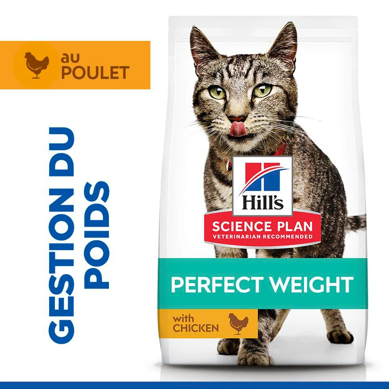 Hill's Science Plan Perfect Weight Adult au poulet - croquettes chat