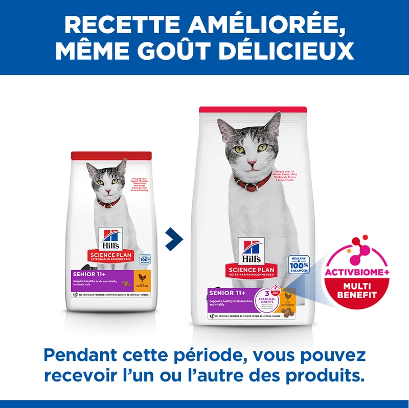 Hill's Science Plan Senior 11+ au poulet - croquettes chat