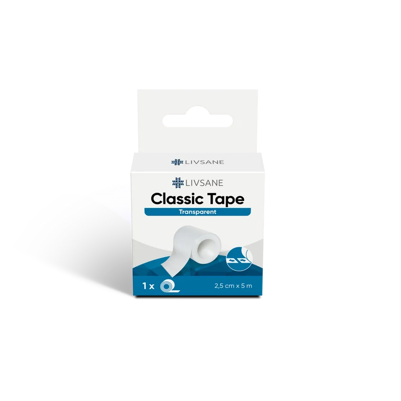 LIVSANE Classic Tape Transparent | 2,5cm x 5m rol | Medische Tape