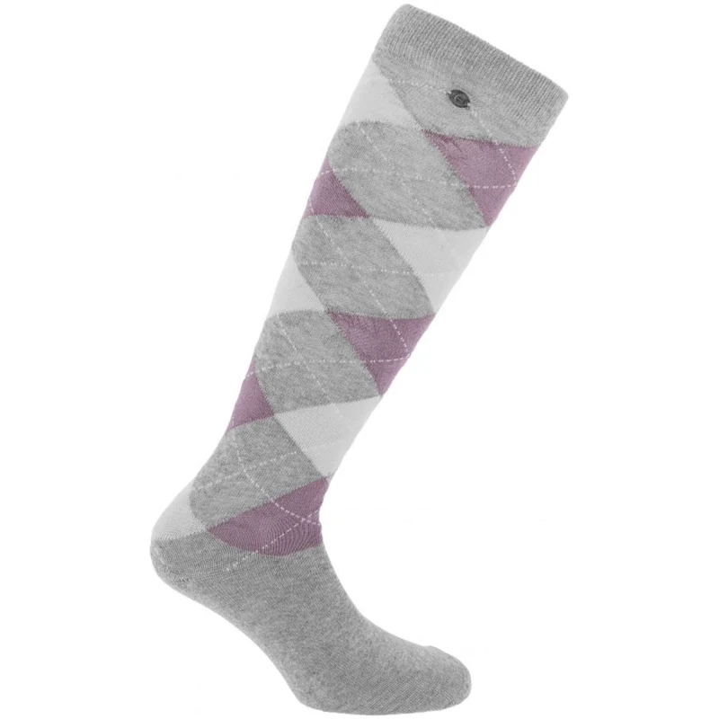 EQUITHÈME Chaussettes Argyle Gris/Violet