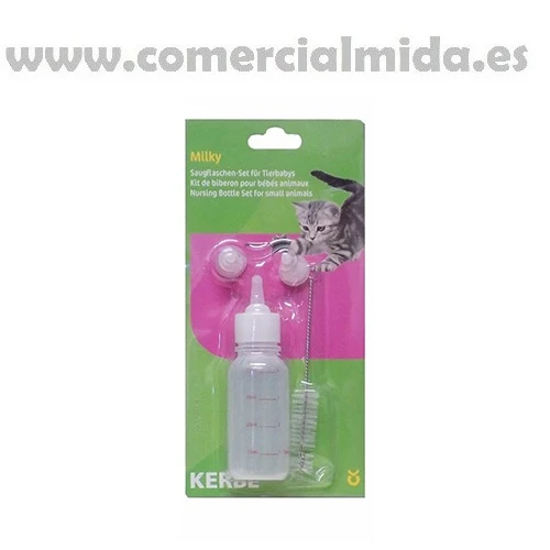 KERBL Lot de 3 biberons 50ml avec 3 tétines pour l'élevage de chiens, chats et autres animaux