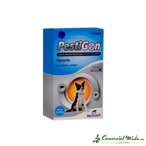 Pipettes Anti Puces et Tiques PESTIGON pour Chiens 10-20Kg