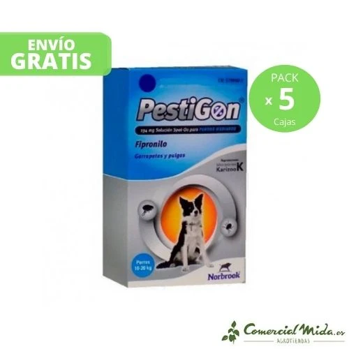 Pipettes Anti Puces et Tiques PESTIGON pour Chiens 10-20Kg