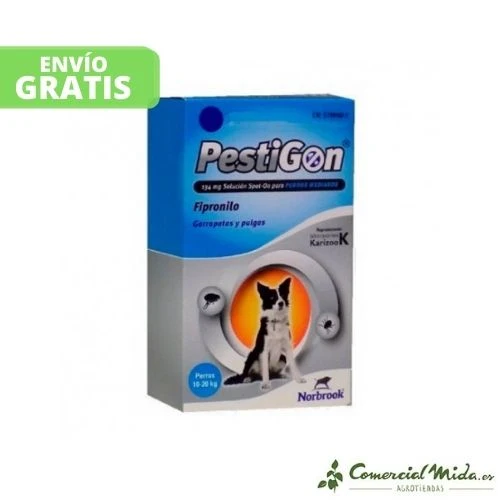 Pipettes Anti Puces et Tiques PESTIGON pour Chiens 10-20Kg