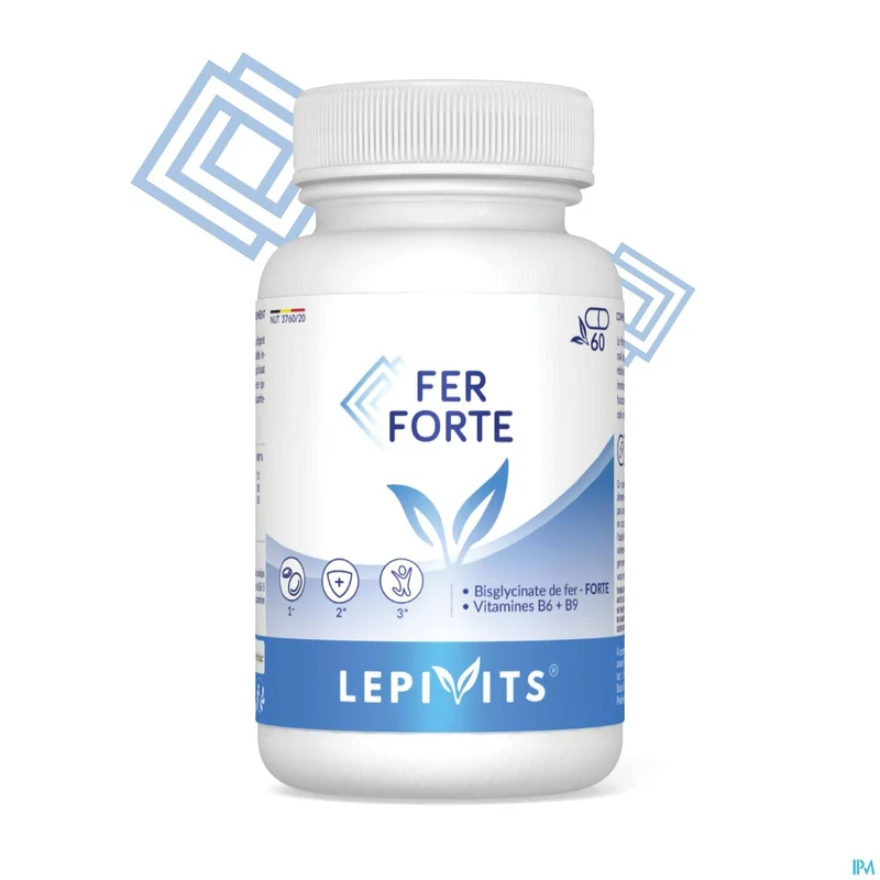 Lepivits Iron Forte is een formule supplement dat ijzerbisglycinaat, geactiveerde vitaminen B6 en B9 combineert