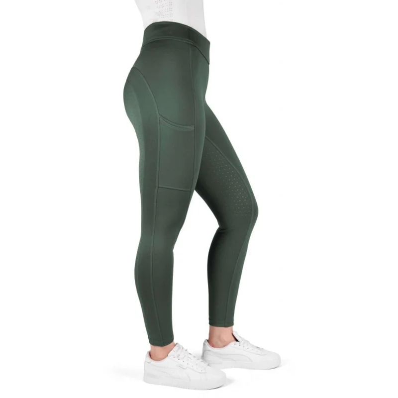 EQUITHÈME Legging d'Équitation Birdy Full Grip Khaki