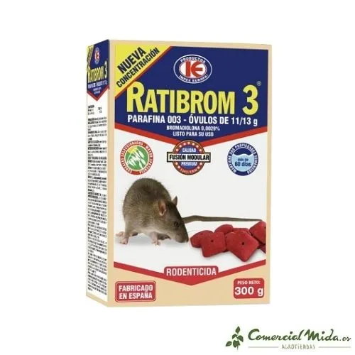 Appât en Ovules RATIBROM 3 avec Paraffine contre rats et souris