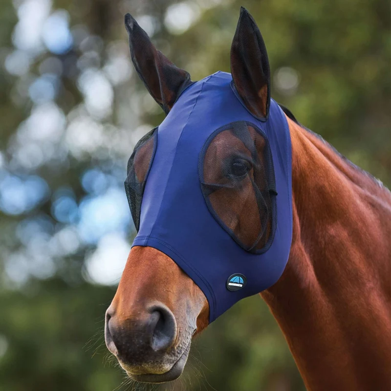 WeatherBeeta Masque Anti-Mouches ComFiTec Stretch avec Oreilles Marin/Noir