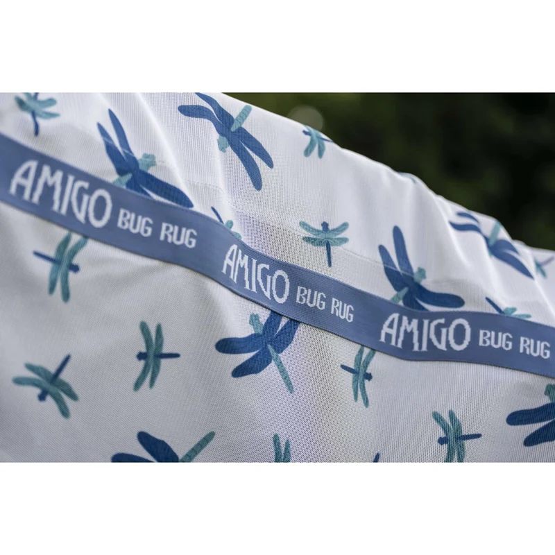 Amigo Couverture Anti-Mouches Plus Pony Dragonfly Print/Silver/Blue/Sage